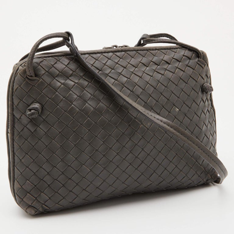 Bottega Veneta Black Intrecciato Leather Mini Flap Chain Crossbody Bag at  1stDibs