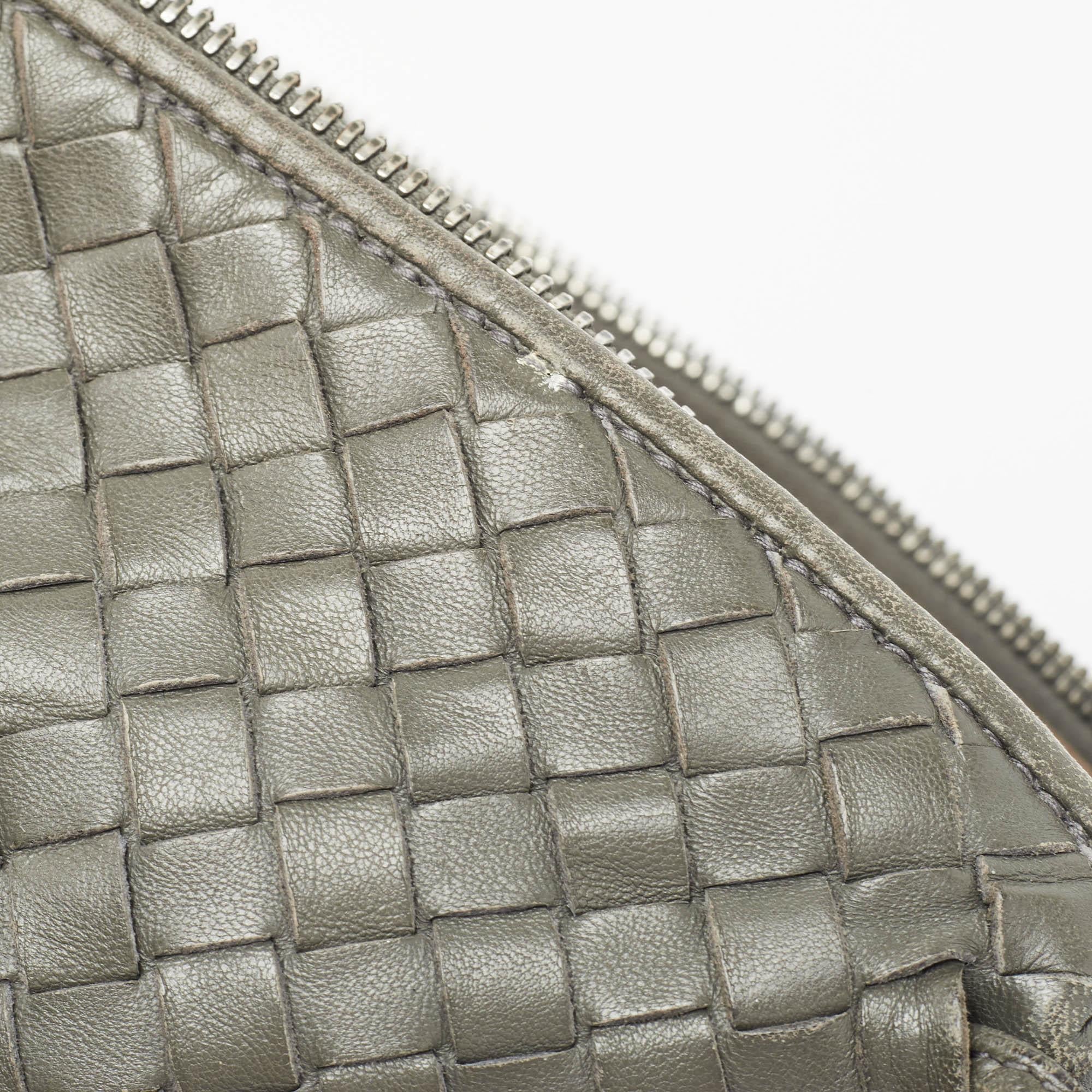 Bottega Veneta Grey Intrecciato Leather Nodini Crossbody Bag 2