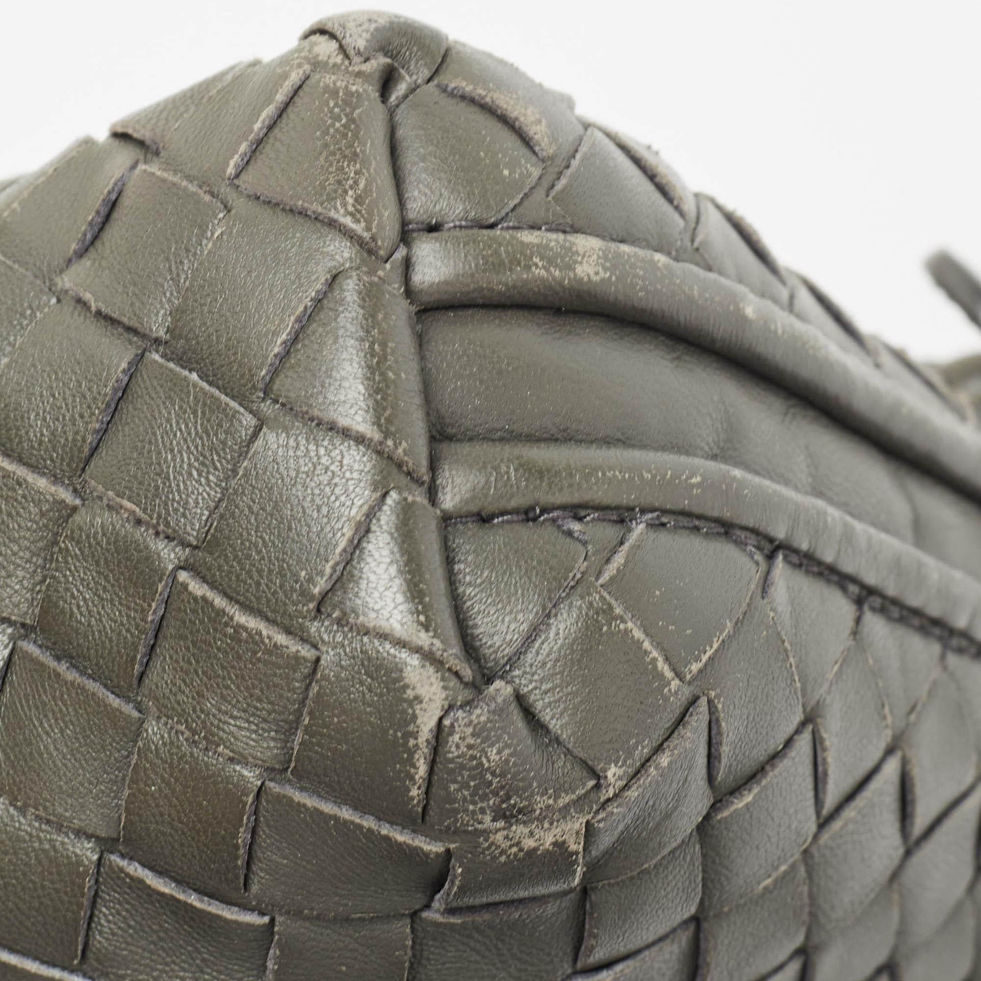 Bottega Veneta Grey Intrecciato Leather Nodini Crossbody Bag 3