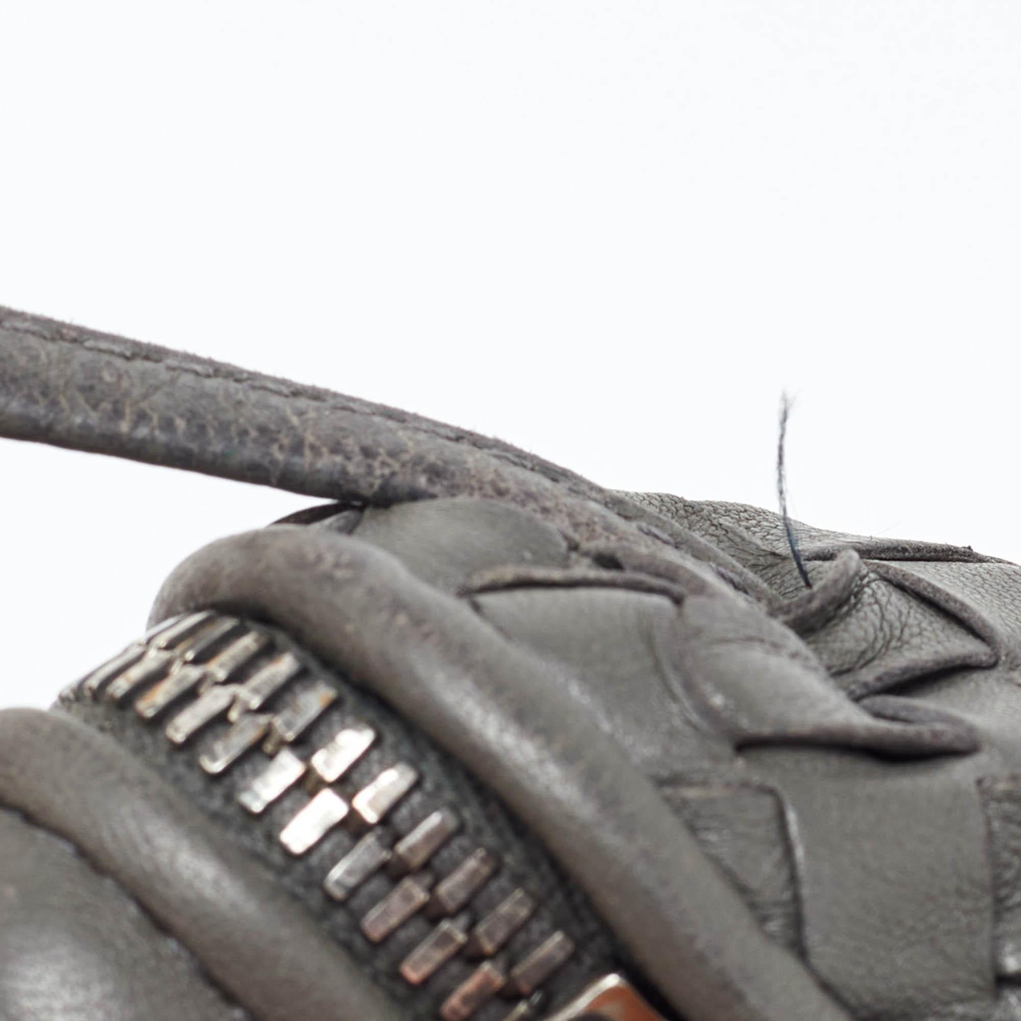 Bottega Veneta Grey Intrecciato Leather Nodini Double Zip Crossbody Bag 2