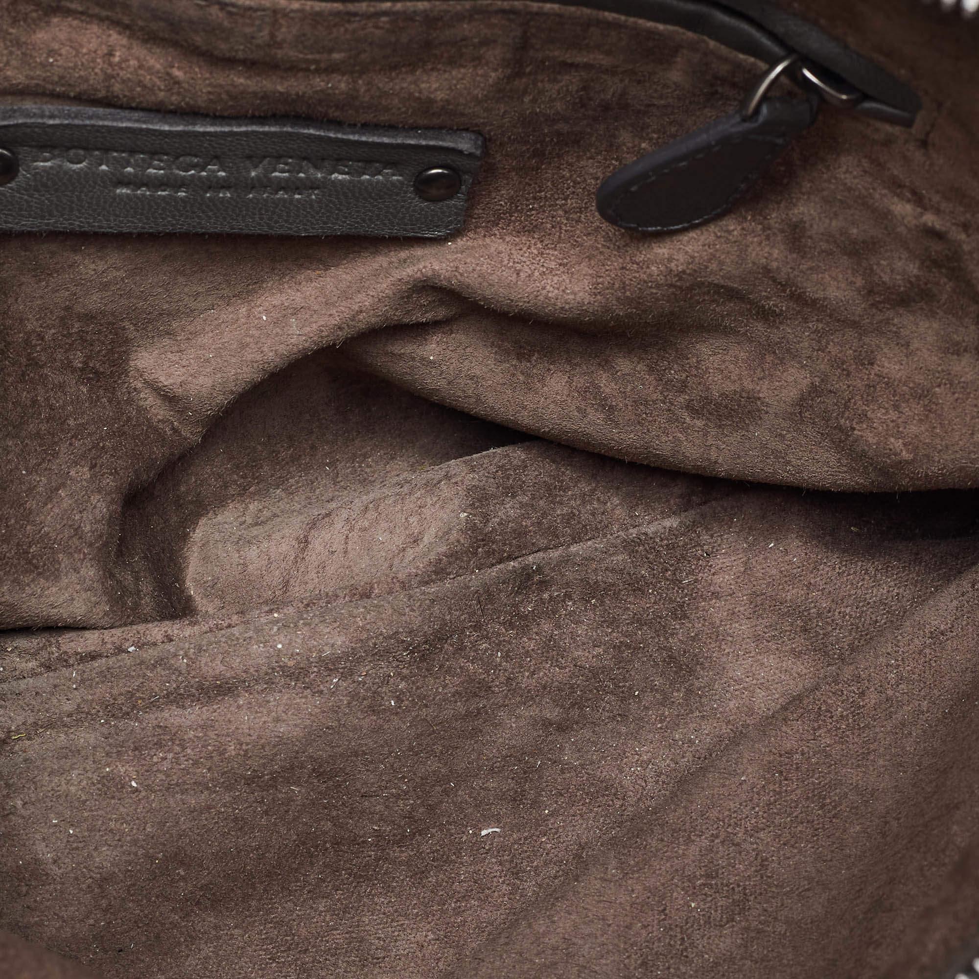 Bottega Veneta Grey Intrecciato Leather Nodini Double Zip Crossbody Bag 4