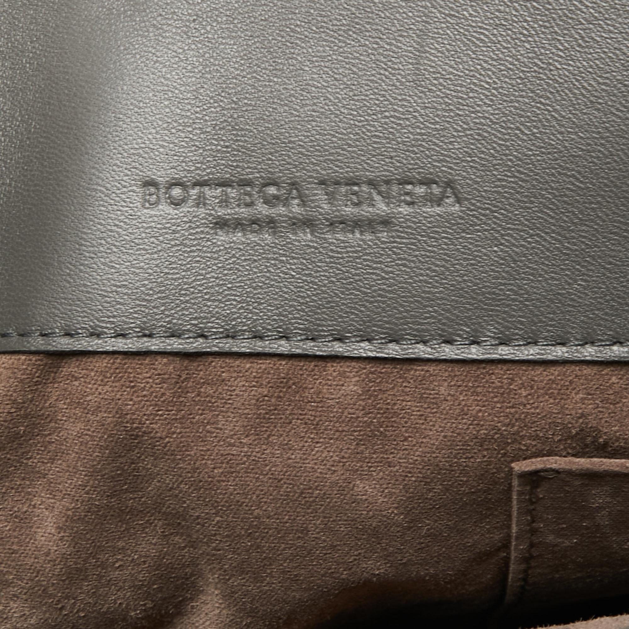 Bottega Veneta Grey Intrecciato Leather Olimpia Bag 3