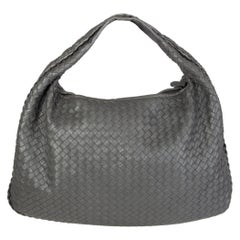 BOTTEGA VENETA grey INTRECCIATO VENETA LARGE Hobo Shoulder Bag