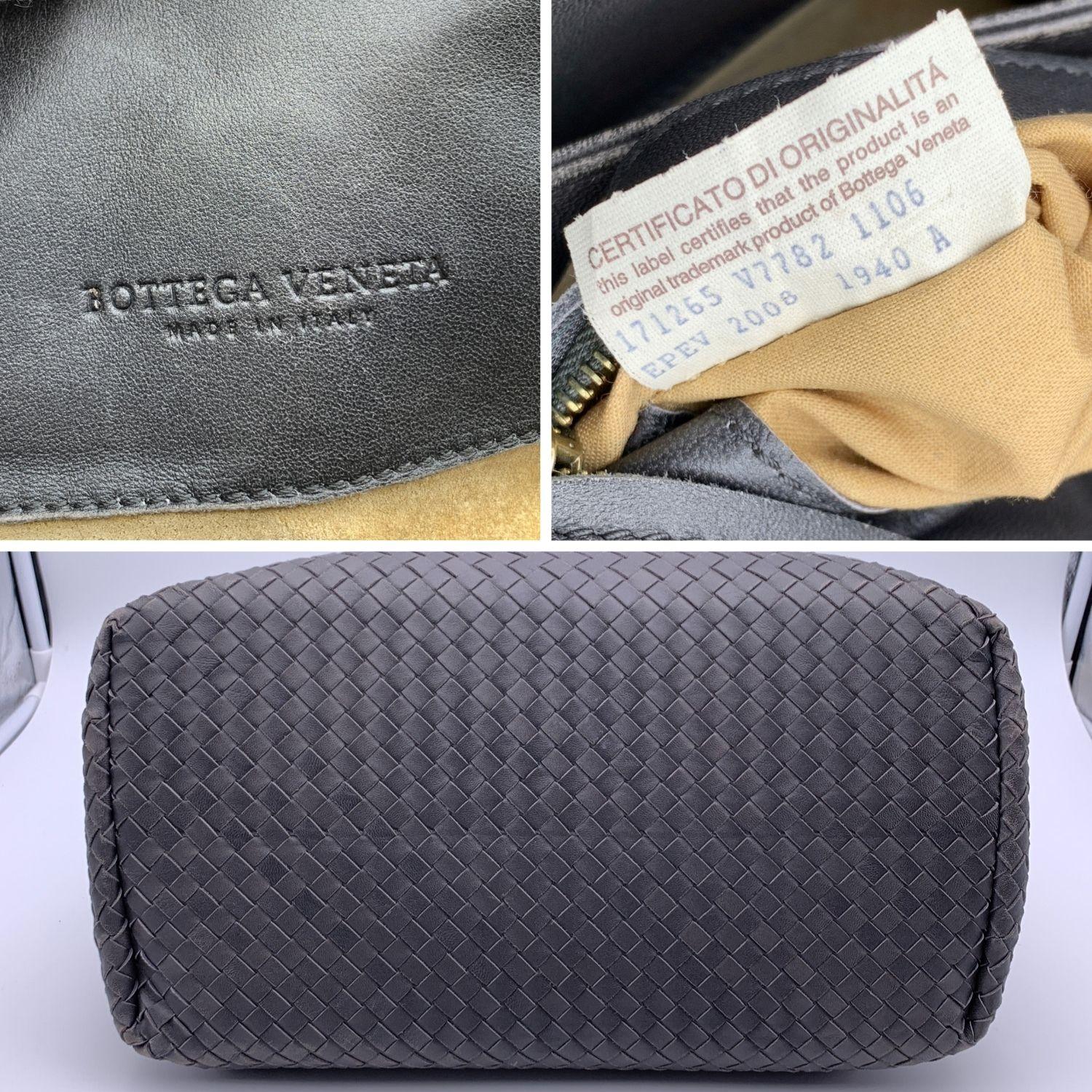 Bottega Veneta Grey Intrecciato Woven Leather Roma Tote Bag 2