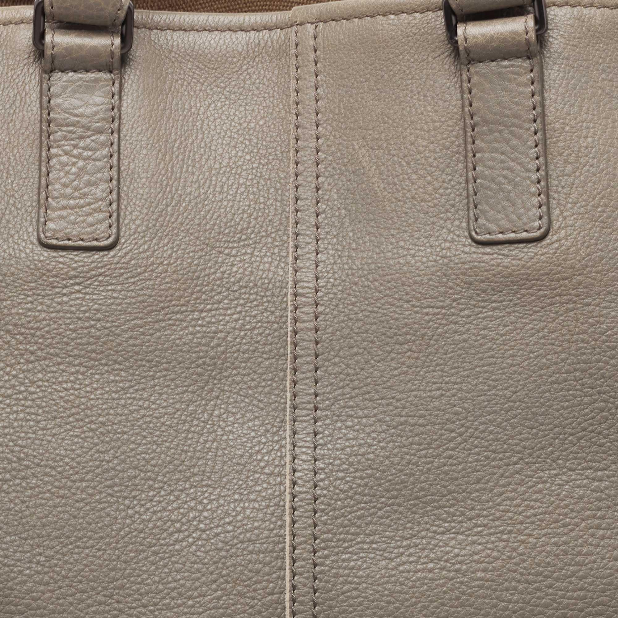 Bottega Veneta Grey Leather Intrecciato Handle Tote 8