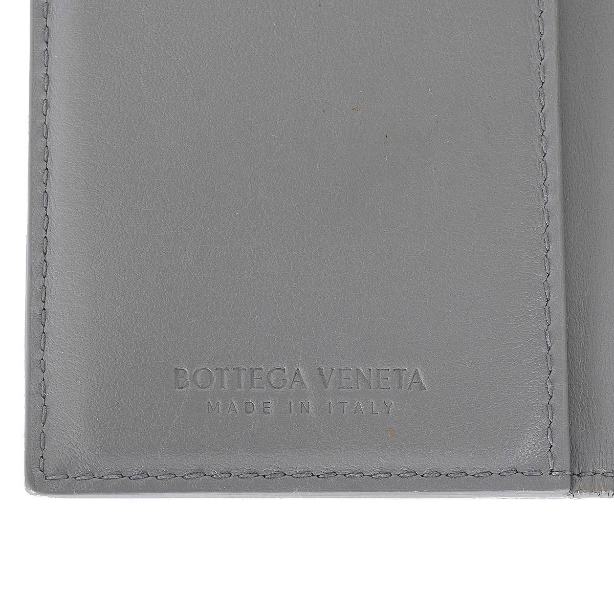 BOTTEGA VENETA grey leather INTRECCIATO KEY & CARD Wallet For Sale 1