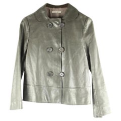 Bottega Veneta Grey Women's Leather Mhmlm4 Jacket
