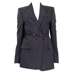 BOTTEGA VENETA grey wool Belted Blazer Jacket 36 XXS