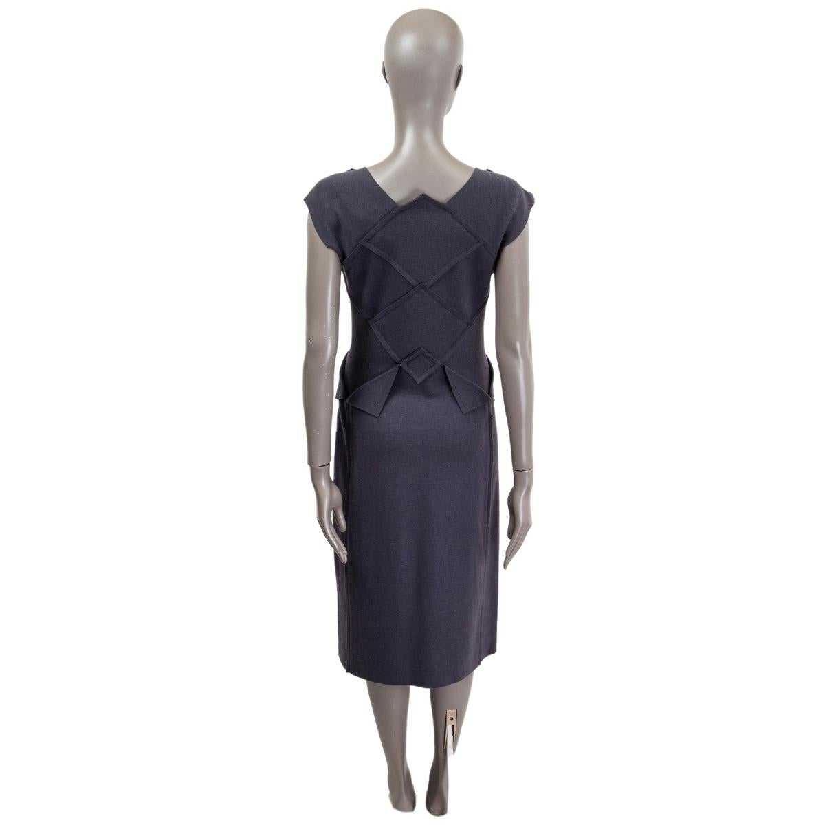 BOTTEGA VENETA Vestido SLEEVELESS PATCHWORK SHEATH de lana gris 44 L Negro en venta