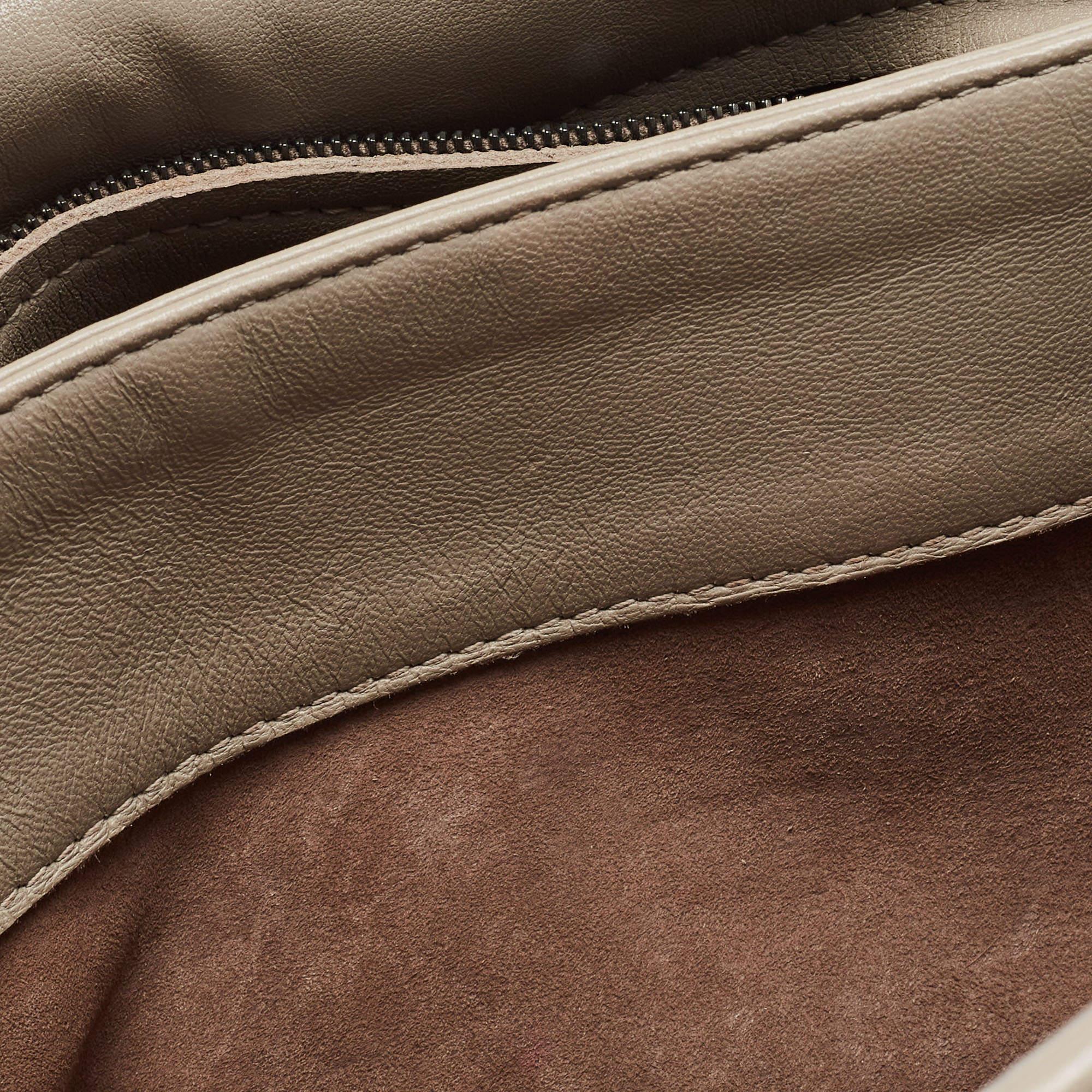 Bottega Veneta Grey Woven Leather Small Olimpia Shoulder Bag 6