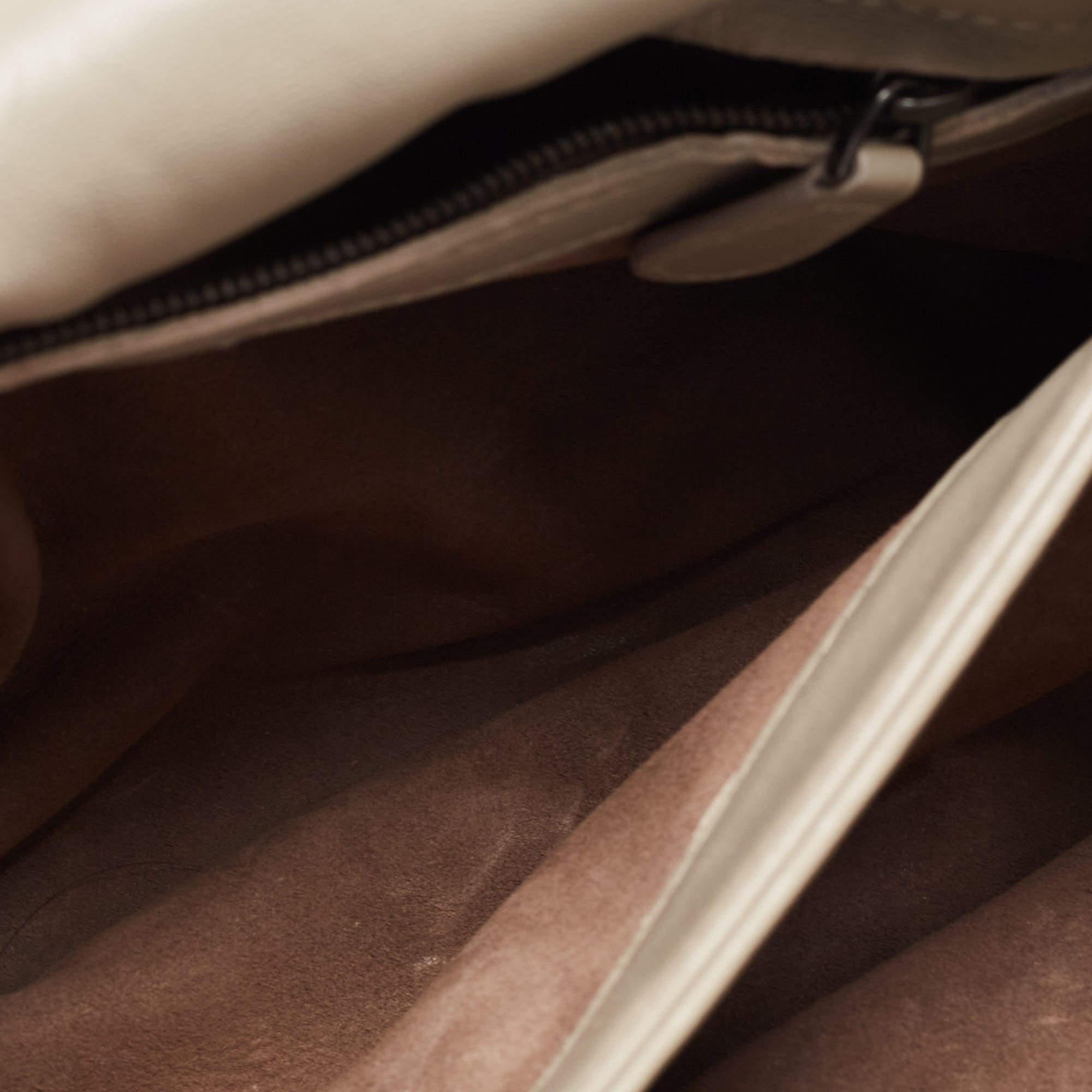 Bottega Veneta Grey Woven Leather Small Olimpia Shoulder Bag 8