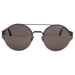 Lunettes de soleil BOTTEGA VENETA en métal argenté à monture VERT BV0013S