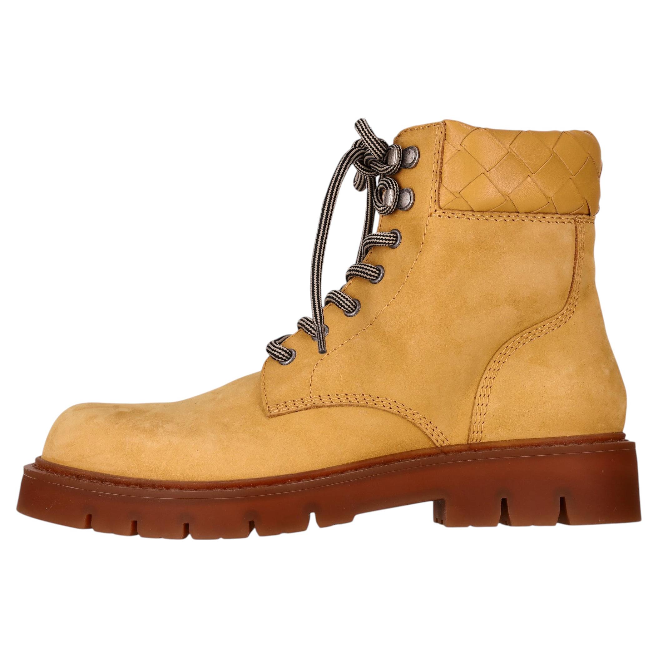 Bottega Veneta Haddock Intrecciato Leather-Trimmed Nubuck Ankle Boots