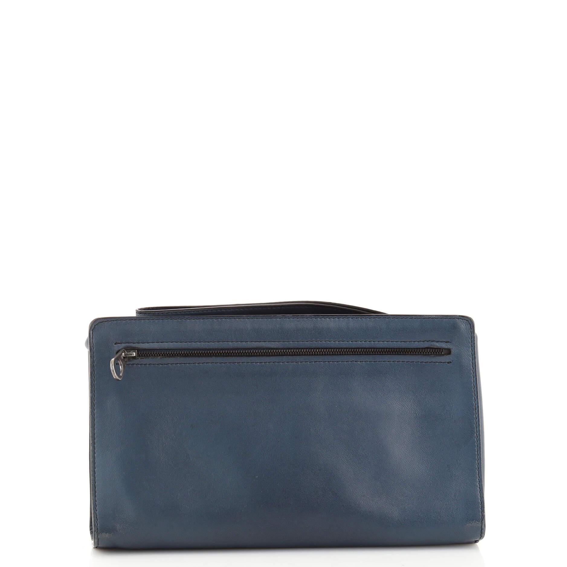 Kleine Clutch mit Henkel von Bottega Veneta, bestickt Intrecciato Nappa (Schwarz)