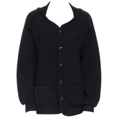 Cardigan surdimensionné BOTTEGA VENETA en laine tricotée épaisse brodée de papillons EU52 XL