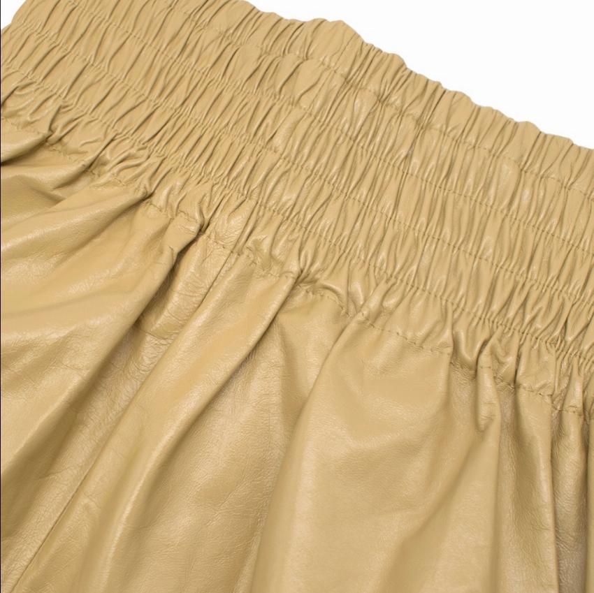 Bottega Veneta High-rise wide-leg leather shorts Runway SS20 - Size US2 In New Condition In London, GB