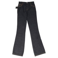 Bottega Veneta High Waist Jeans Size 38 US2 Blue Indigo Wide Leg Flare Denim