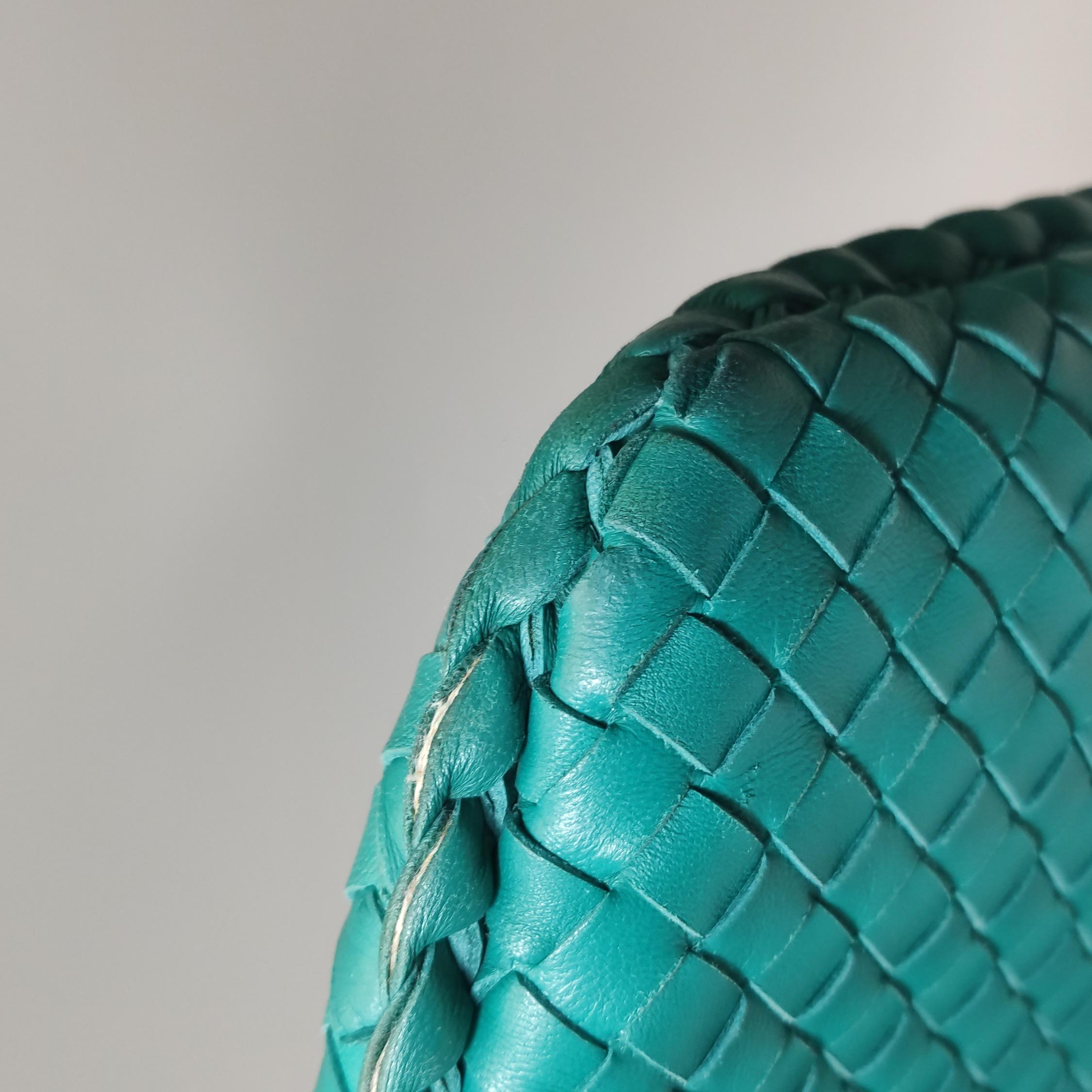 Bottega Veneta Hobo Bag Lambskin Intrecciato Teal Green Medium Large 47cm en vente 10