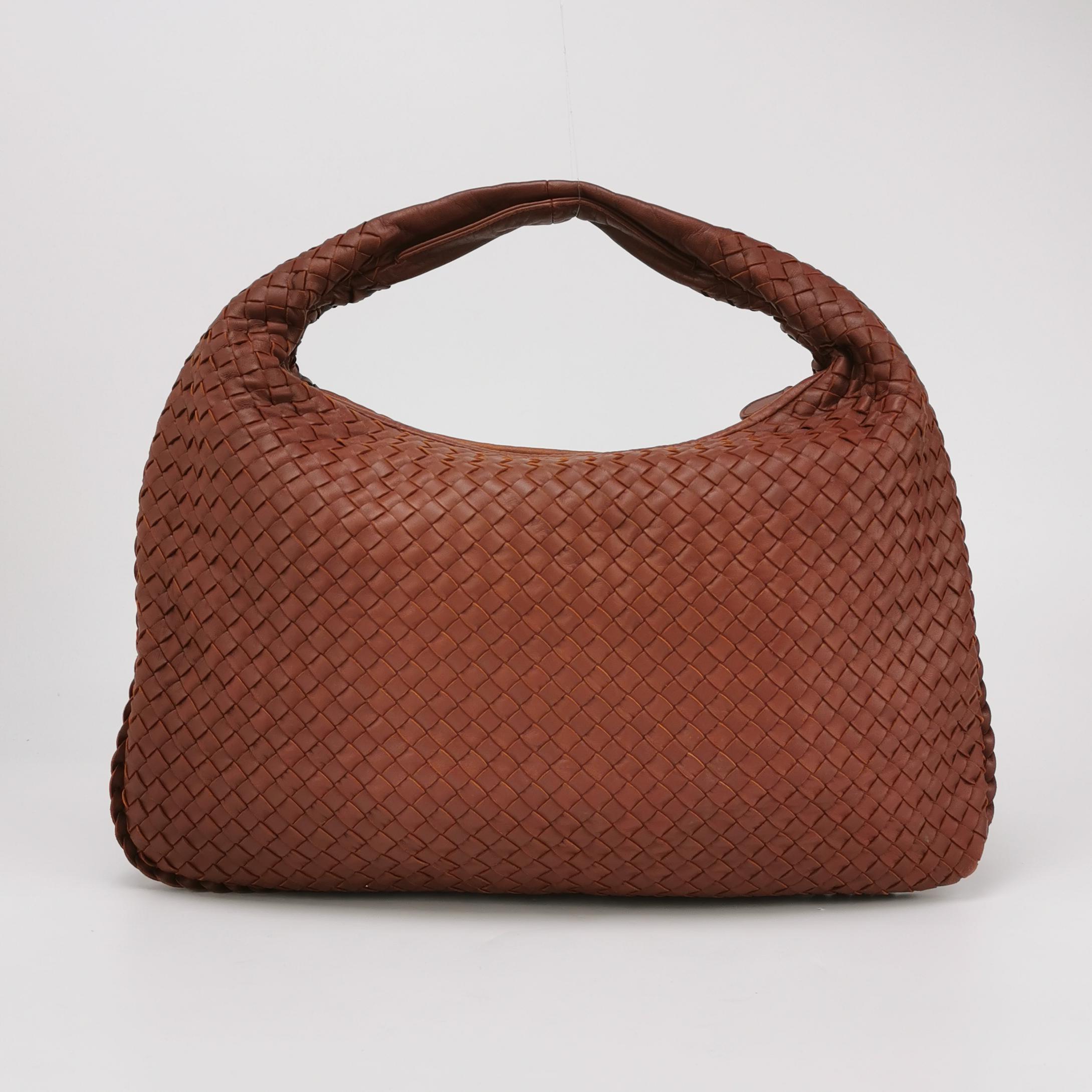 Brown Bottega Veneta Hobo Bag Lambskin leather Brick Red 47cm