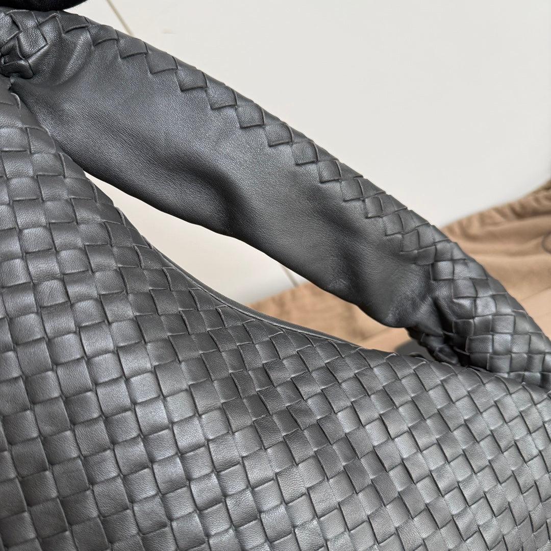 Bottega Veneta Bolso Hobo Piel de cordero Gris Oscuro Grande 47cm 6