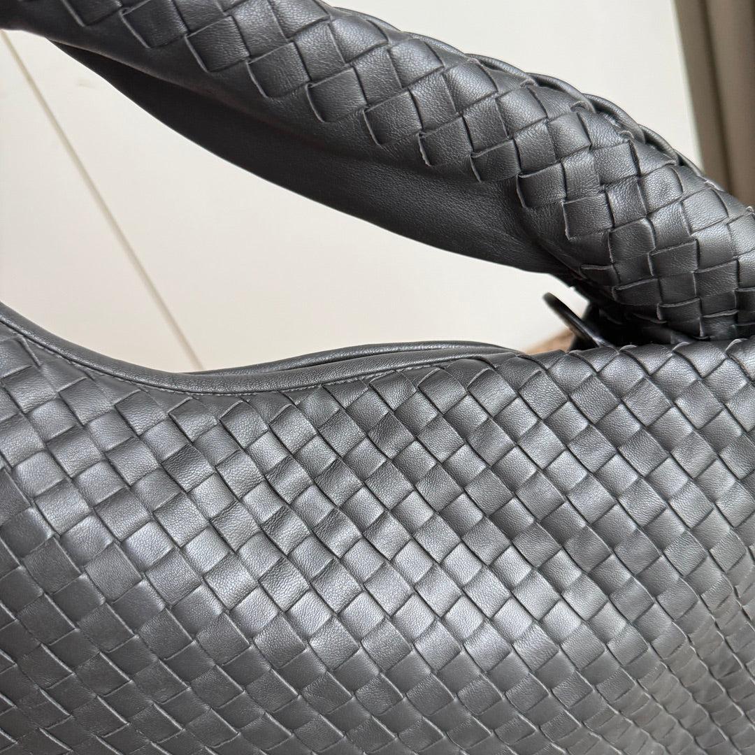 Bottega Veneta Bolso Hobo Piel de cordero Gris Oscuro Grande 47cm 5