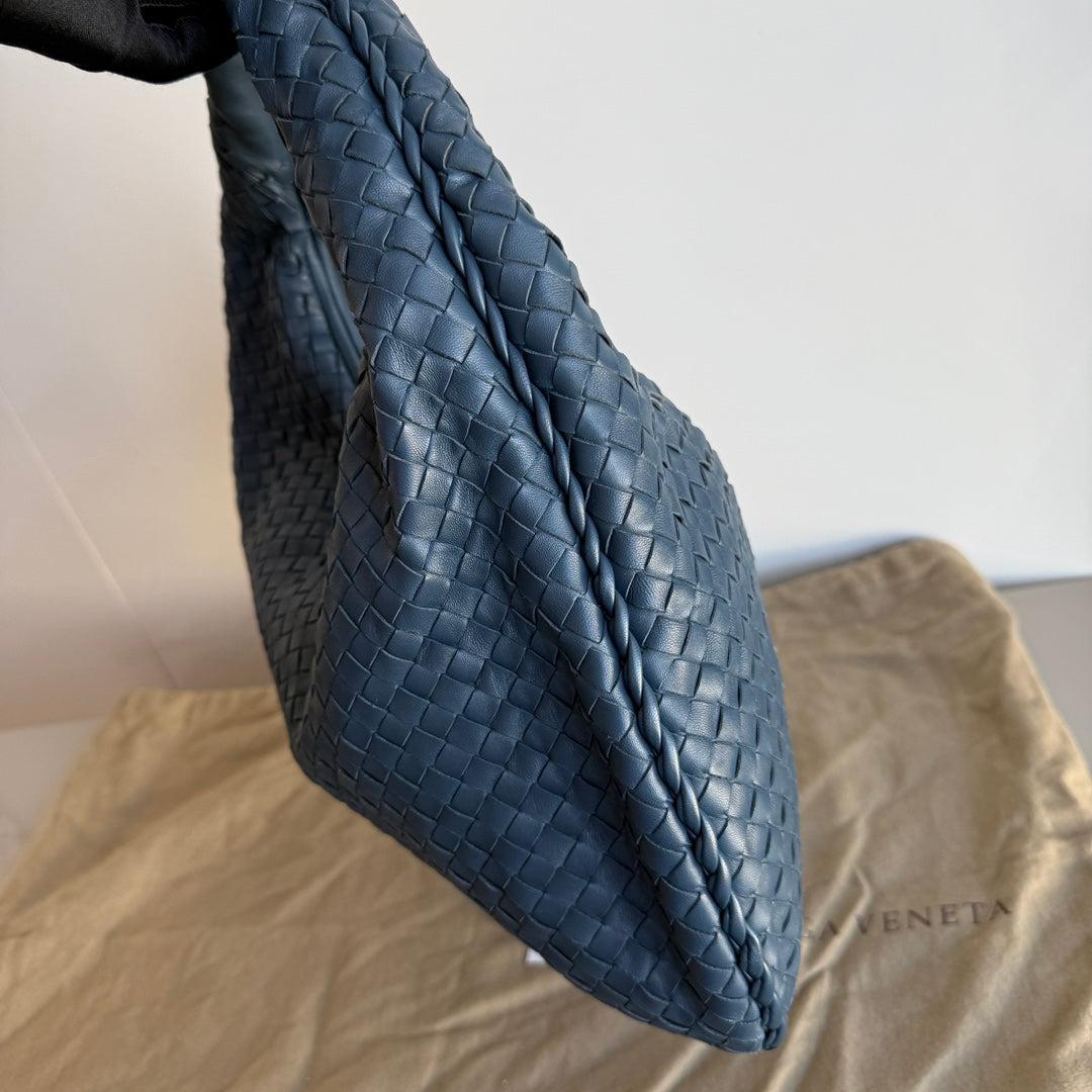 Purple Bottega Veneta Hobo Bag Lambskin leather Dark Navy Medium 47cm