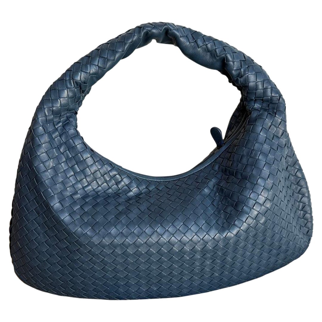 Bottega Veneta Hobo Bag Lambskin leather Dark Navy Medium 47cm