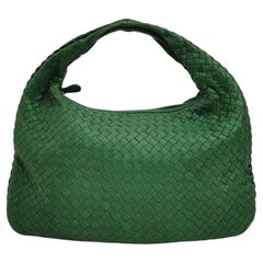 Bottega Veneta Bolso Hobo Piel de cordero Verde 40cm