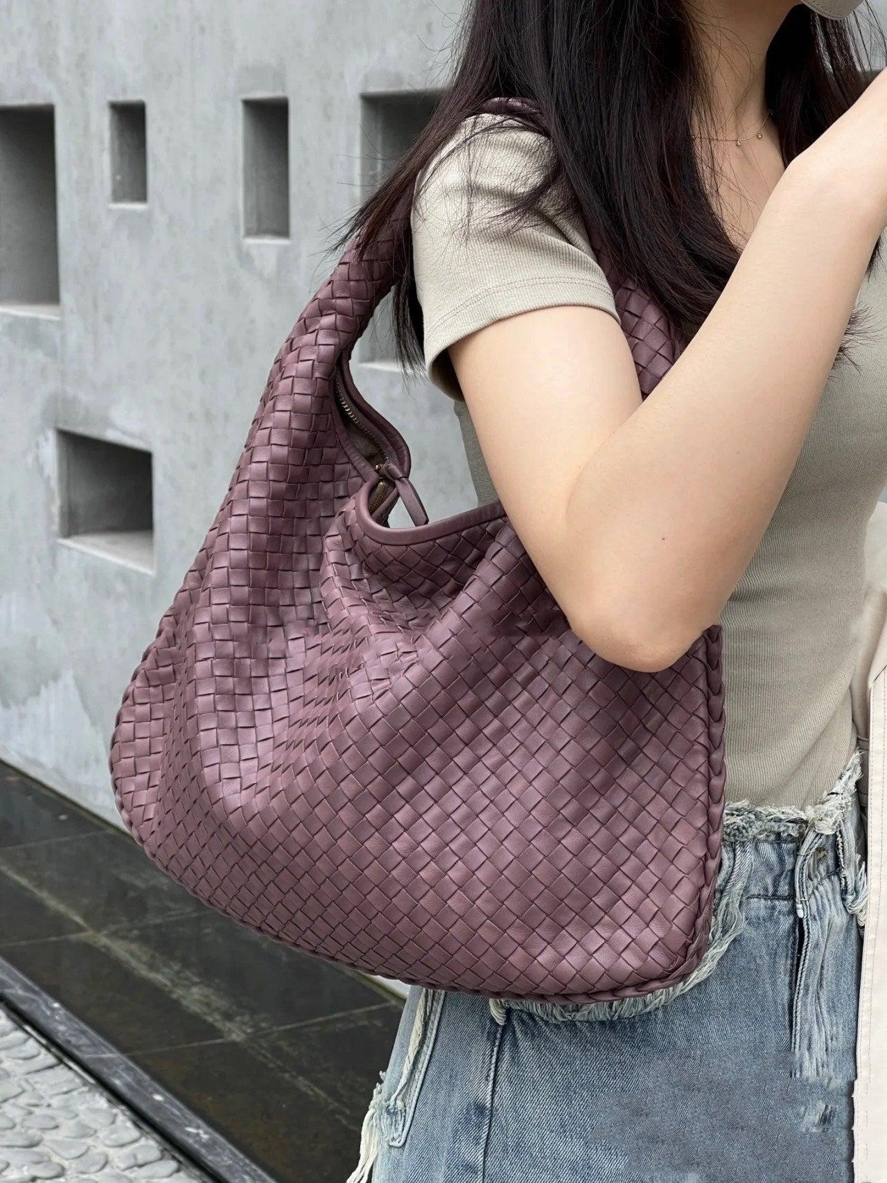 Bottega Veneta Hobo Bag Lambskin leather Lilac Lavender Purple Medium 47cm 16