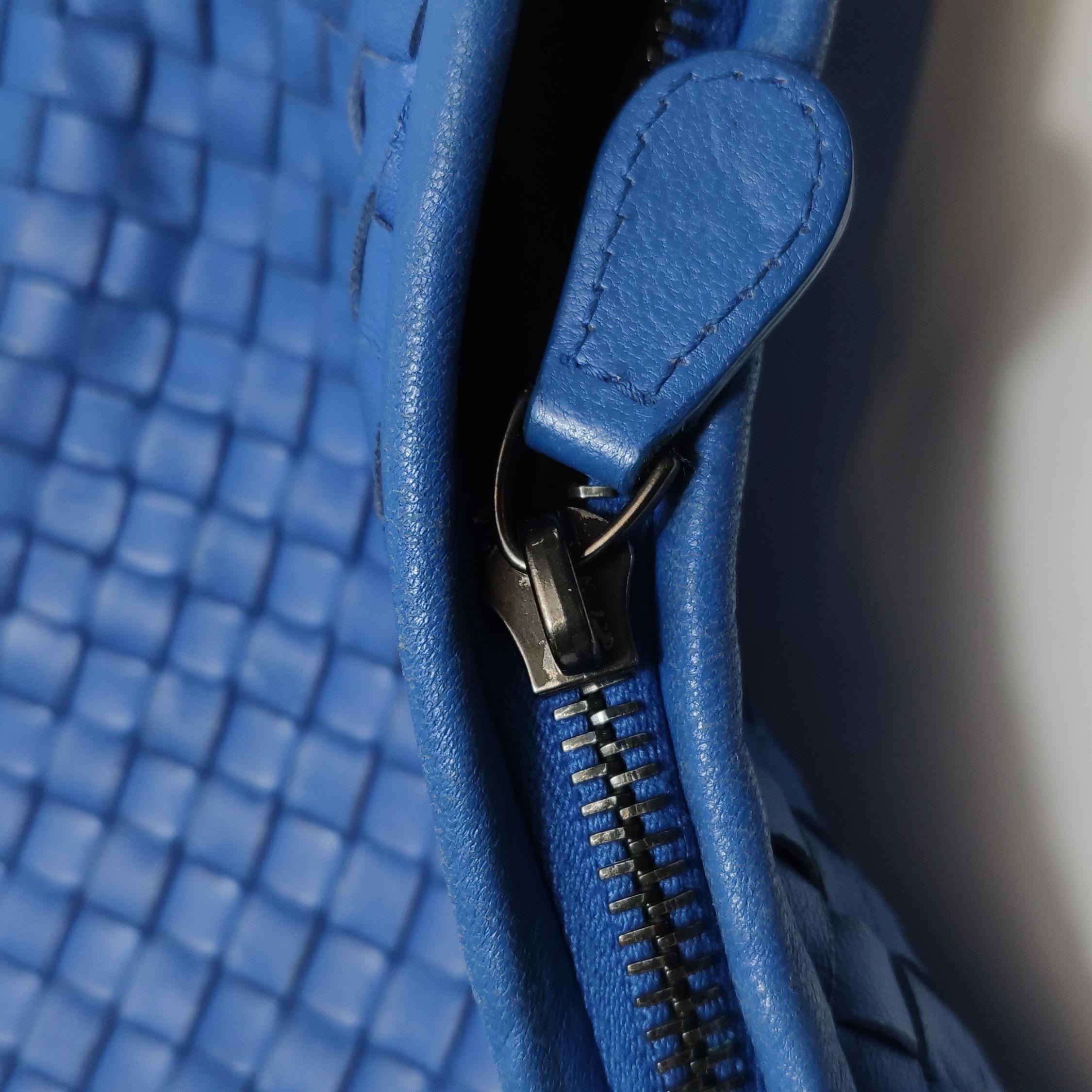 Bottega Veneta Hobo Bag Lambskin Leather Royal Blue 42cm Thick Shoulder Pad 8