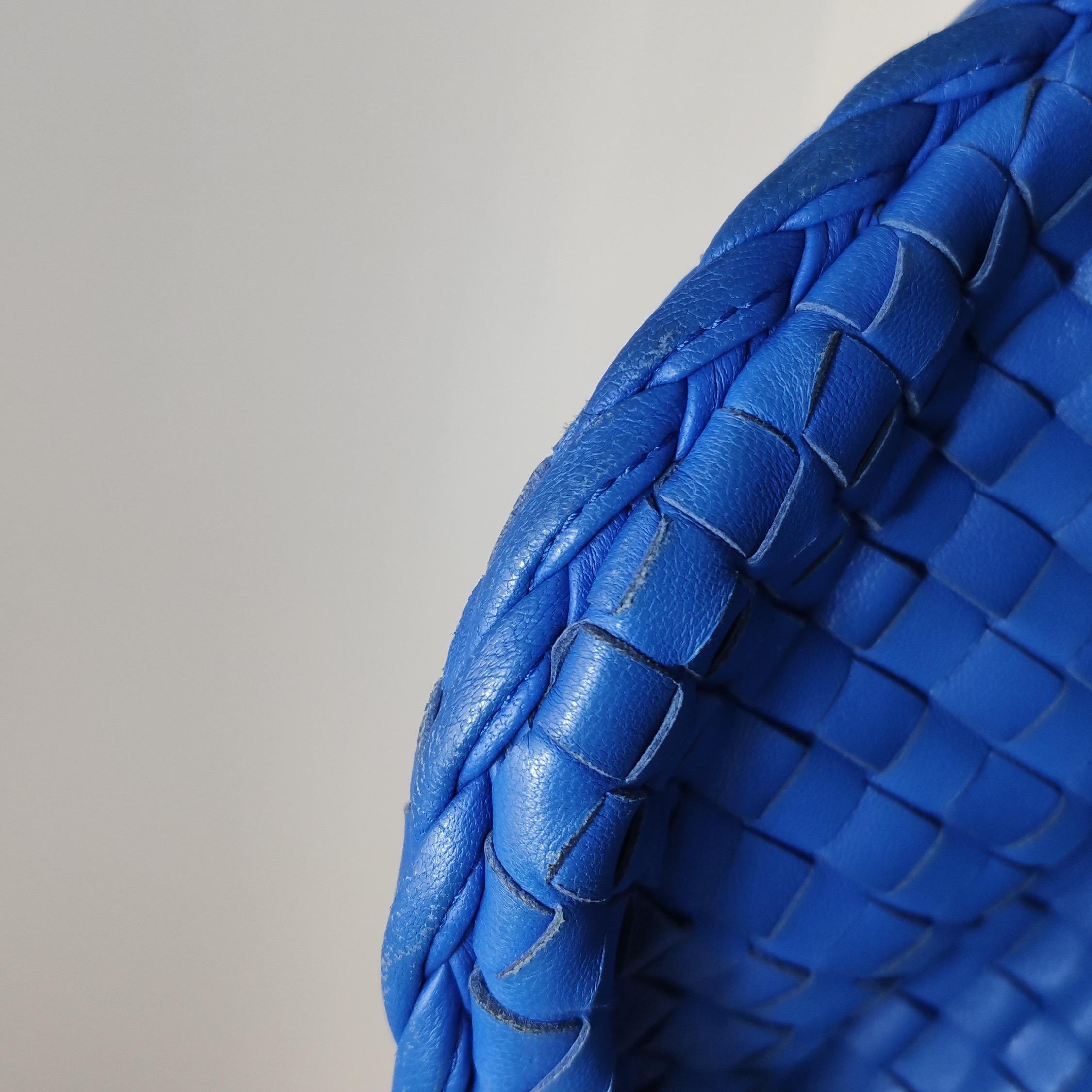 Bottega Veneta Hobo Bag Lambskin Leather Royal Blue 42cm Thick Shoulder Pad 10