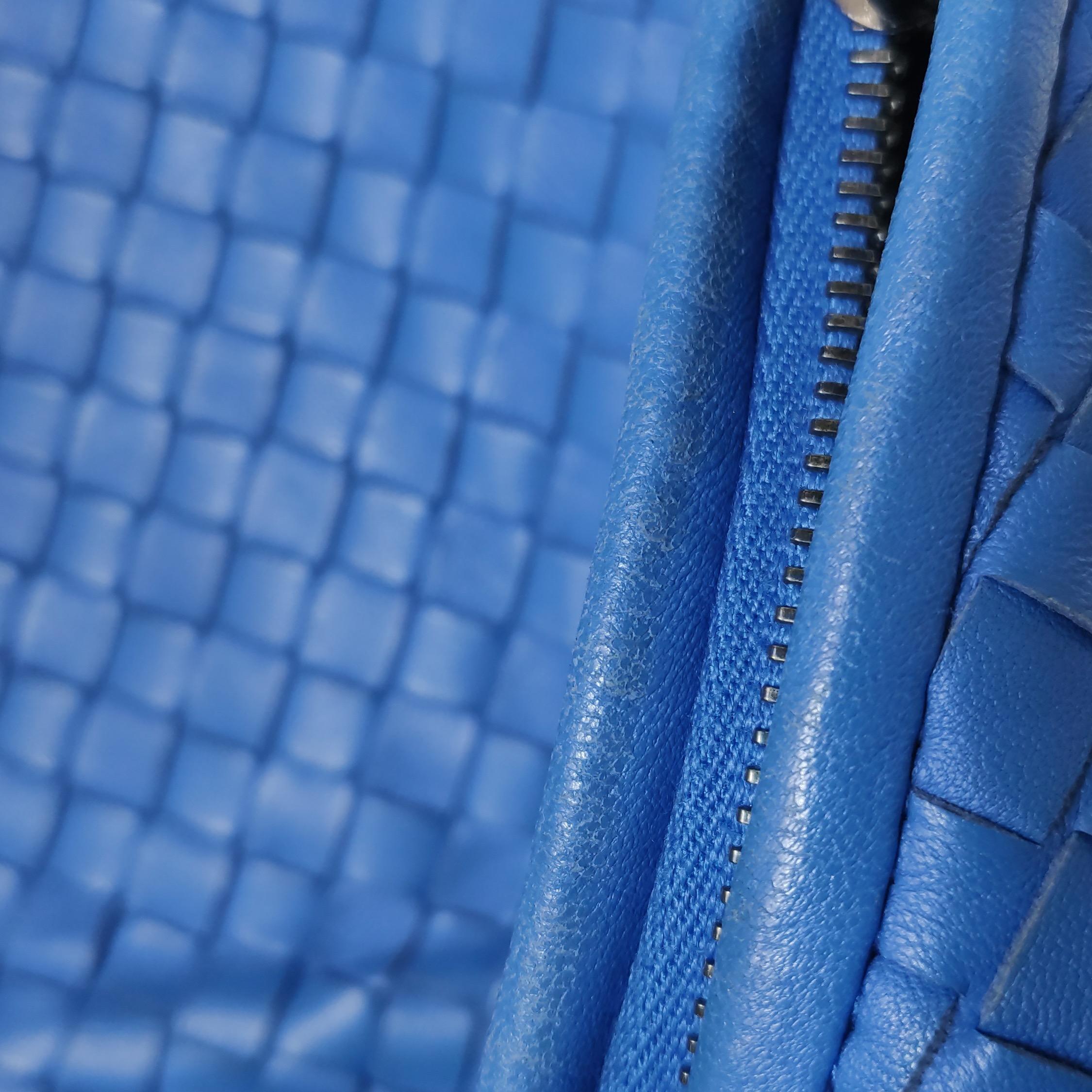 Bottega Veneta Hobo Bag Lambskin Leather Royal Blue 42cm Thick Shoulder Pad 11