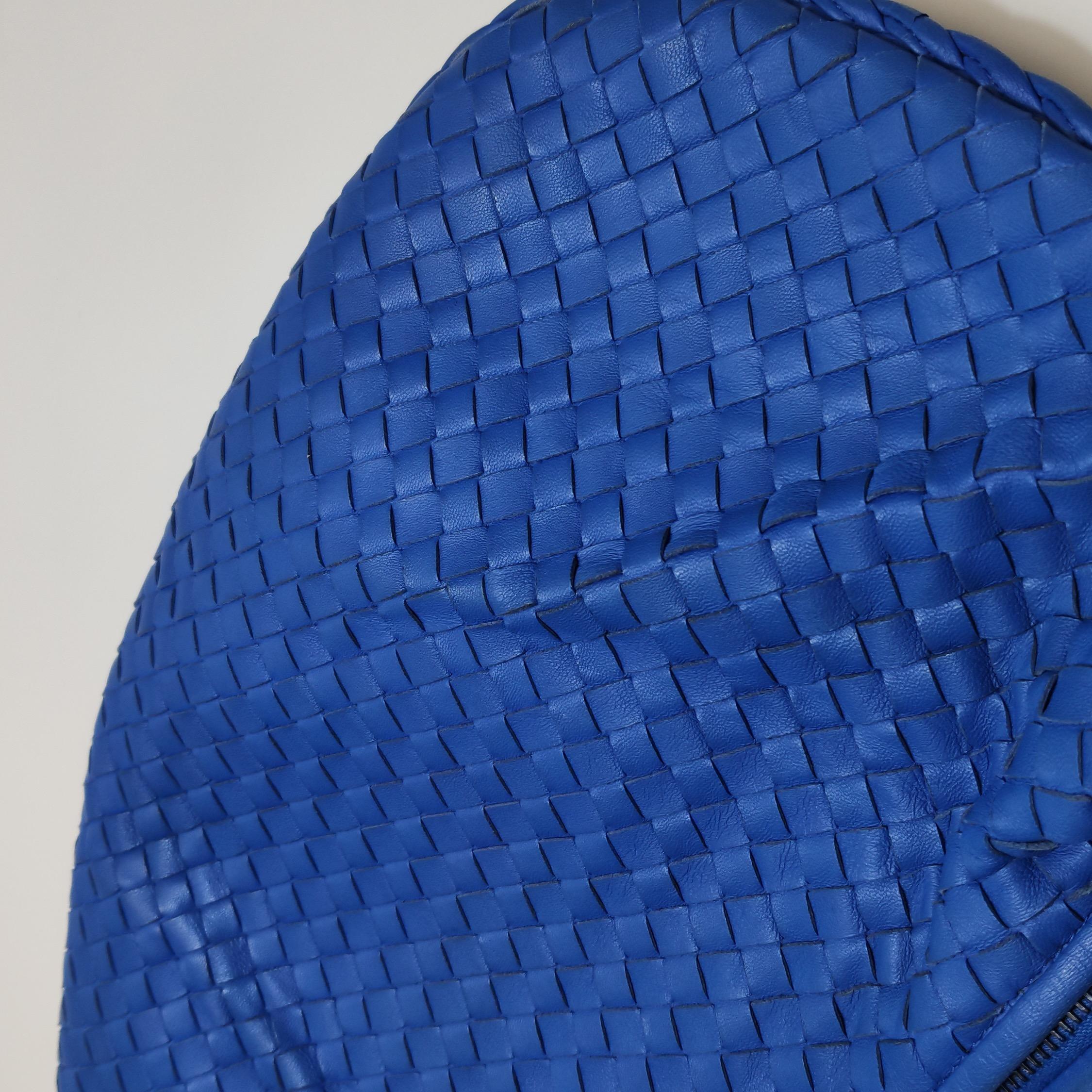 Bottega Veneta Hobo Bag Lambskin Leather Royal Blue 42cm Thick Shoulder Pad 14
