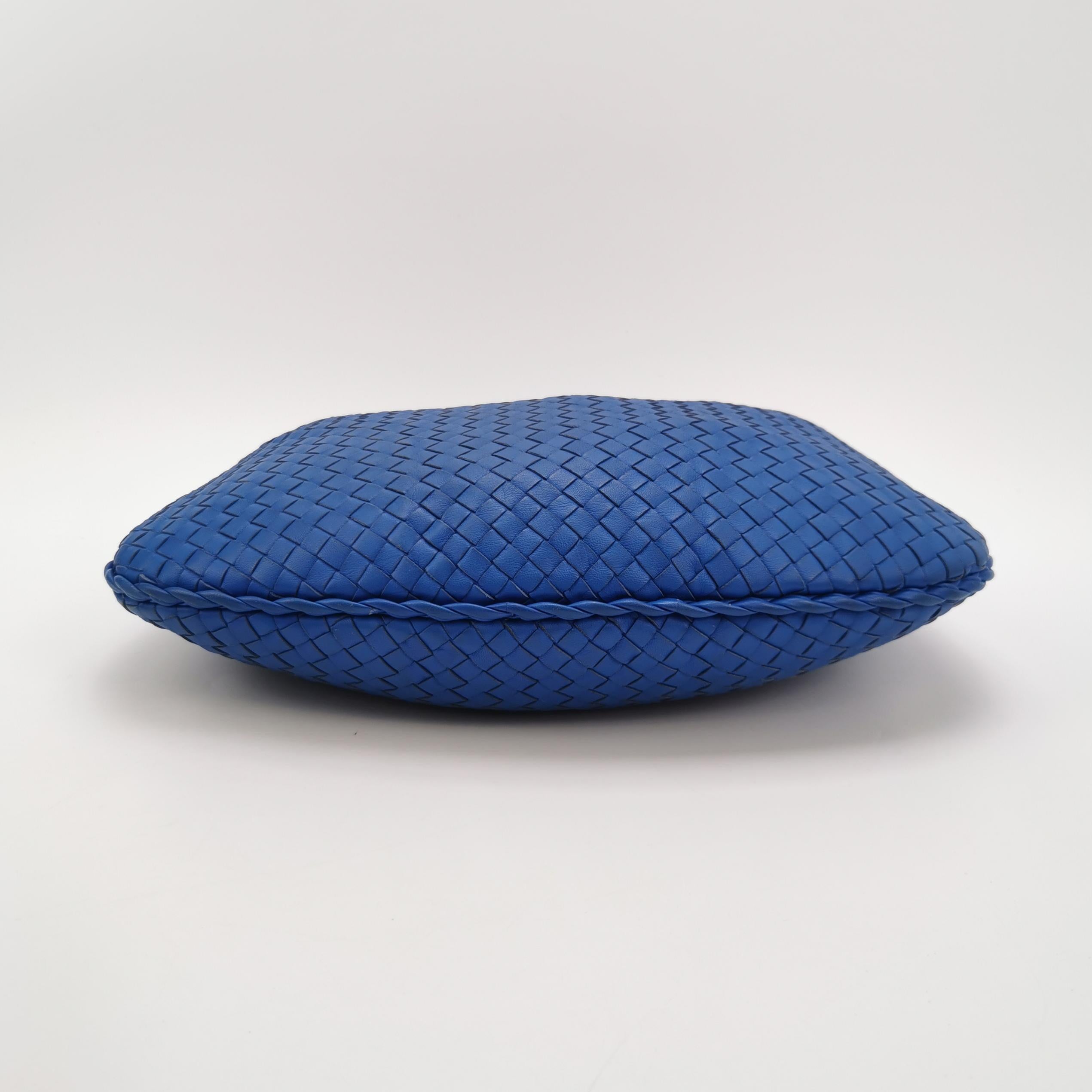 Bottega Veneta Hobo Bag Lambskin Leather Royal Blue 42cm Thick Shoulder Pad 2