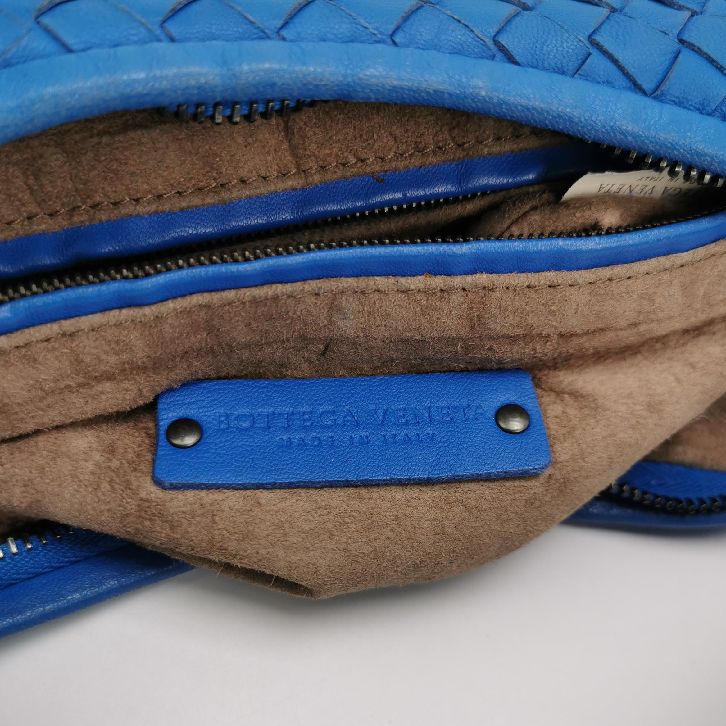 Bottega Veneta Hobo Bag Lambskin Leather Royal Blue 42cm Thick Shoulder Pad 4