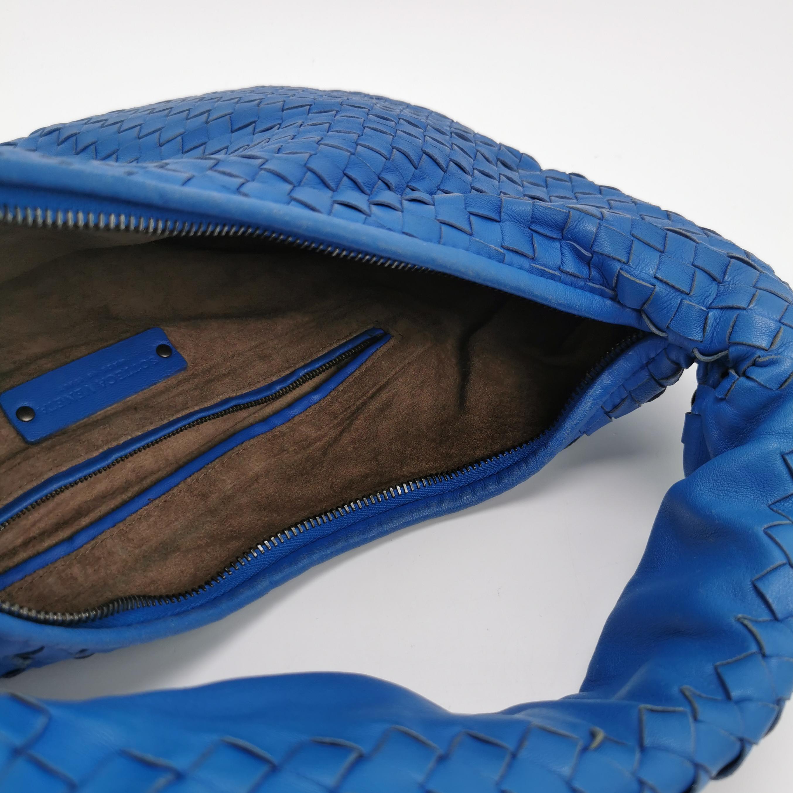 Bottega Veneta Hobo Bag Lambskin Leather Royal Blue 42cm Thick Shoulder Pad 5