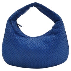 Bottega Veneta Hobo Bag Lambskin Leather Royal Blue 42cm Thick Shoulder Pad