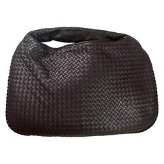 Bottega Veneta Hobo Bag Large Chocolate Brown Lambskin leather 53cm Woven Handle