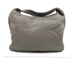 Bottega Veneta Hobo-Tasche aus grauem Lammfell Groß 53cm