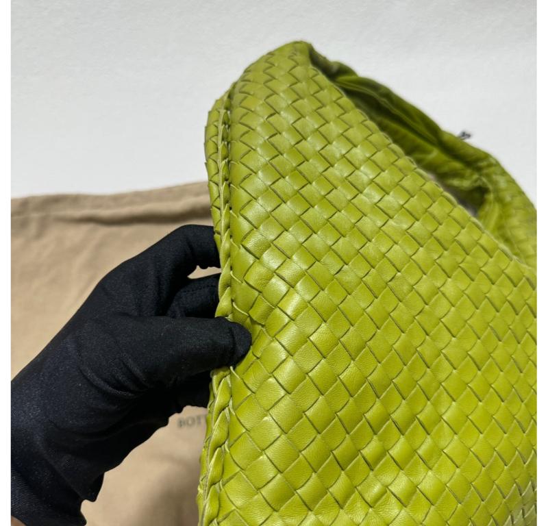 Bottega Veneta Hobo Bag Large Leather Mela Green 47cm 8