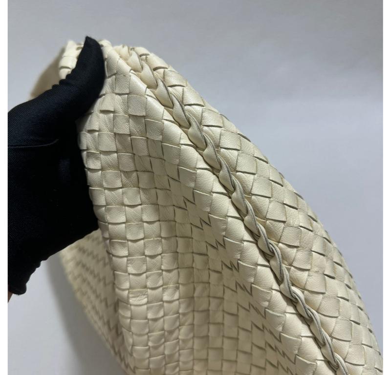 Bottega Veneta Hobo Bag Large Leather Milk White 47cm 7
