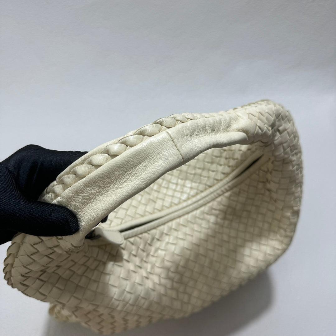 Gray Bottega Veneta Hobo Bag Large Leather Milk White 47cm