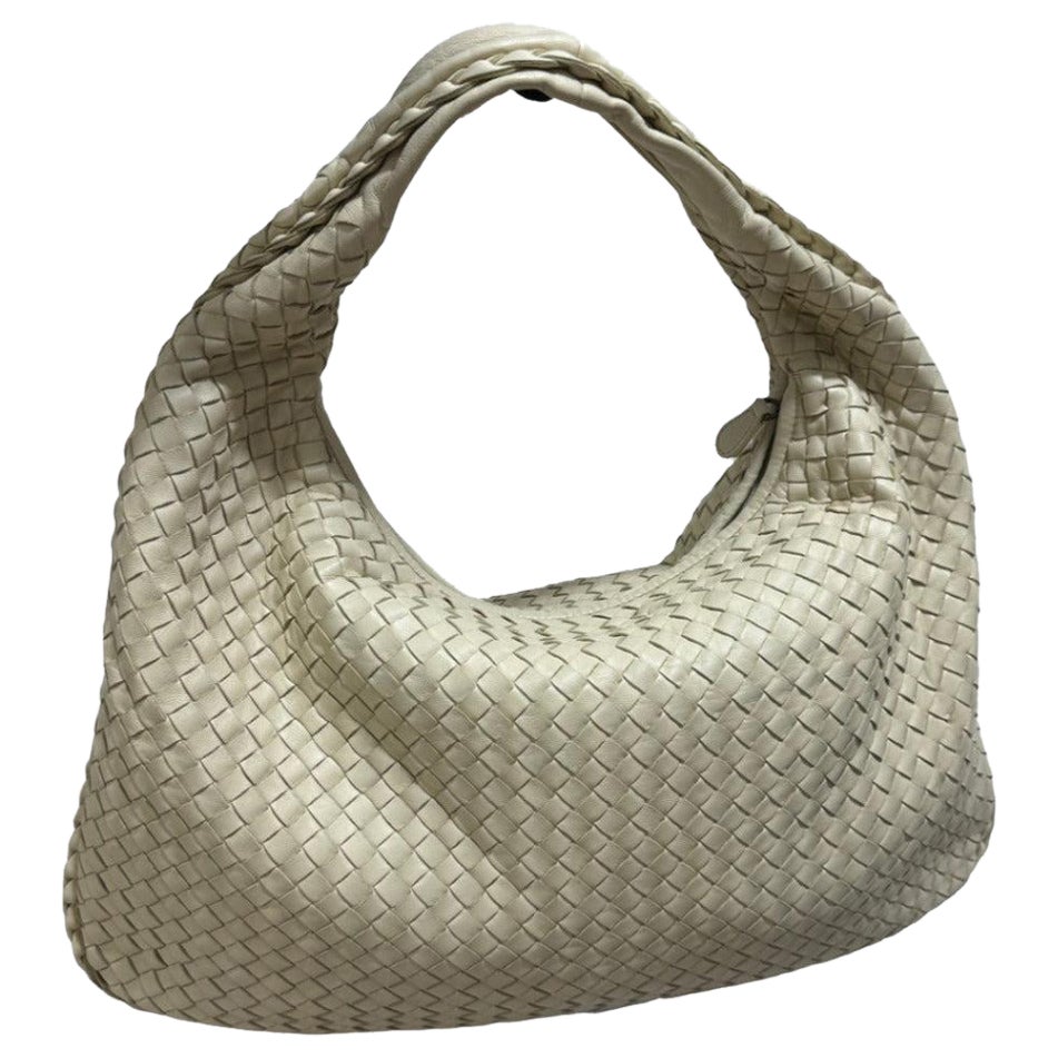 Bottega Veneta Hobo Bag Large Leather Milk White 47cm