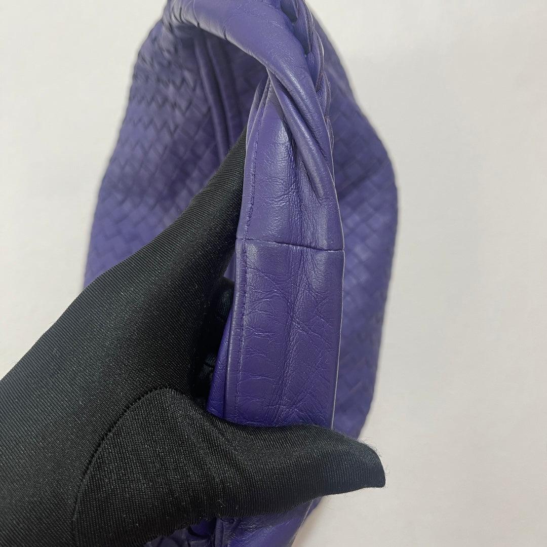 Viola Bottega Veneta Hobo Borsa grande in pelle viola 45cm
