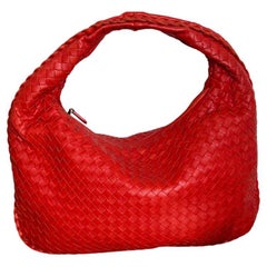 Bottega Veneta Hobo Bag leather Bright Red Medium 40cm