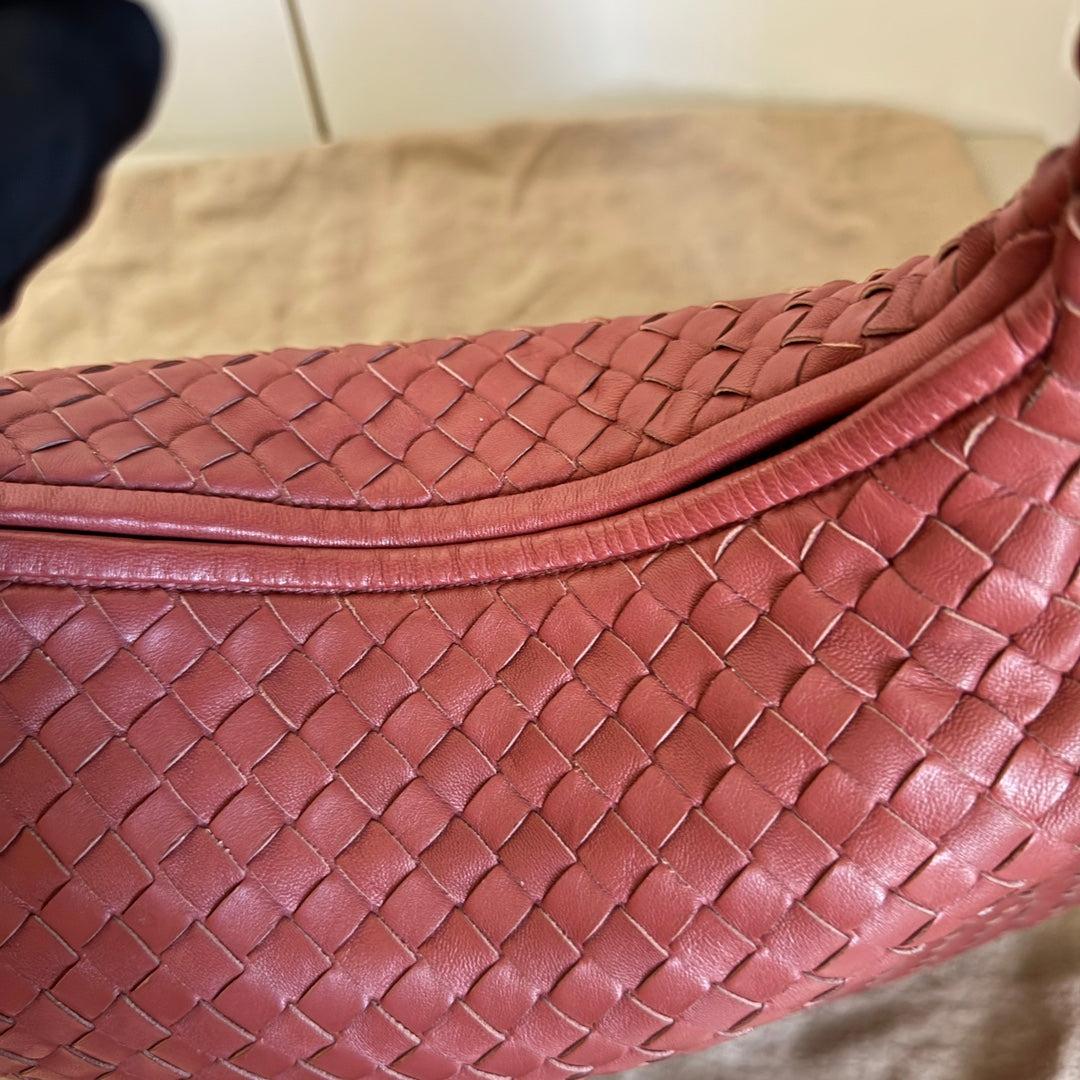 Brown Bottega Veneta Hobo Bag leather Burgundy Medium 40cm