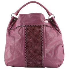 Bottega Veneta Hobo mit Ringen Tülle Leder mit gewebten Detail XL