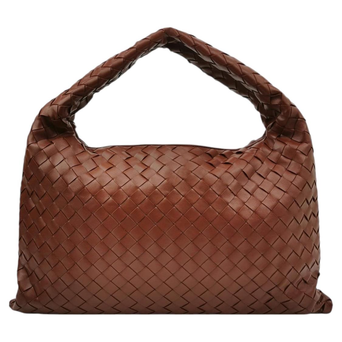 Bottega Veneta Hop Hobo Medium Leather Brick Red 46cm For Sale