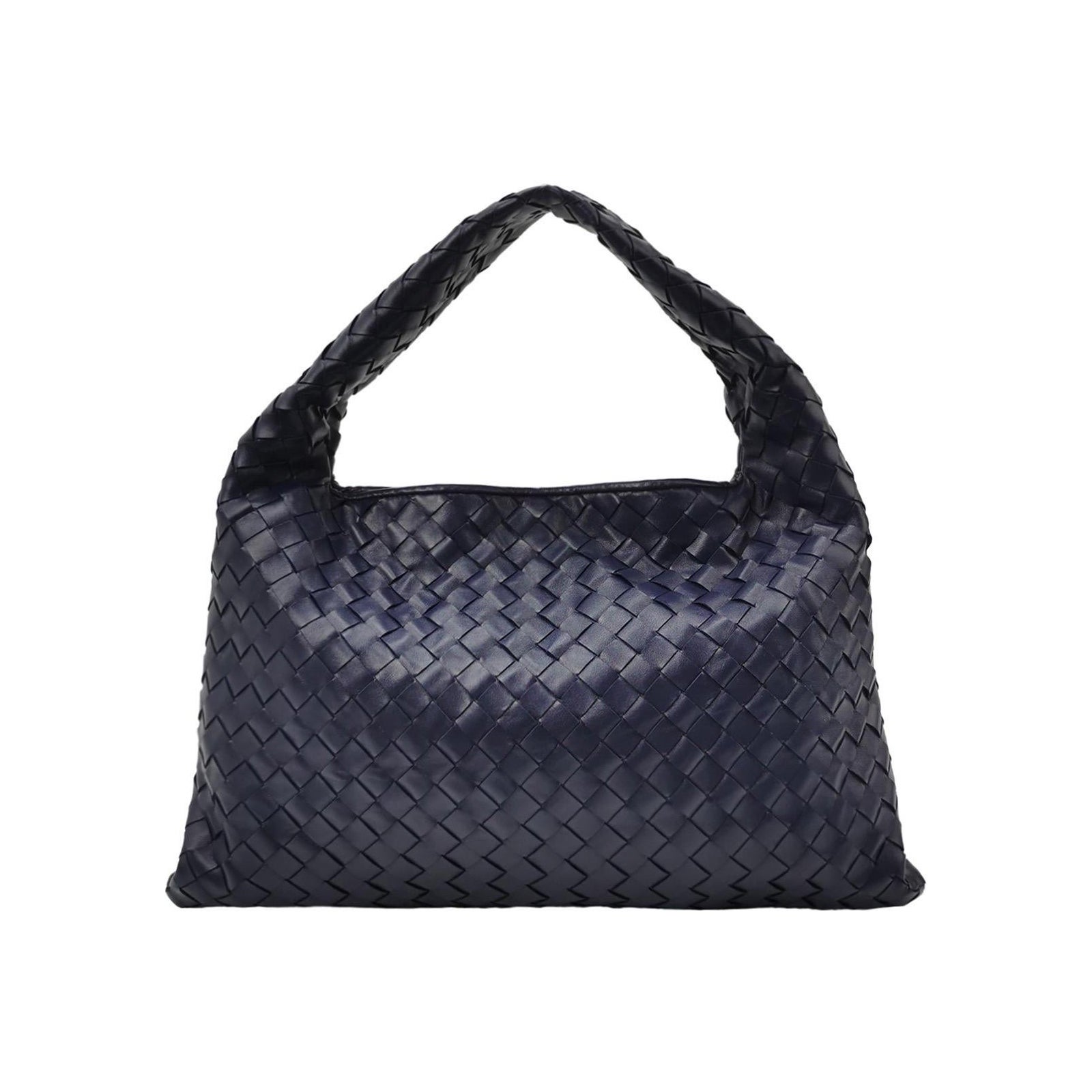 Bottega Veneta Hop Hobo Medio in pelle Navy 46cm