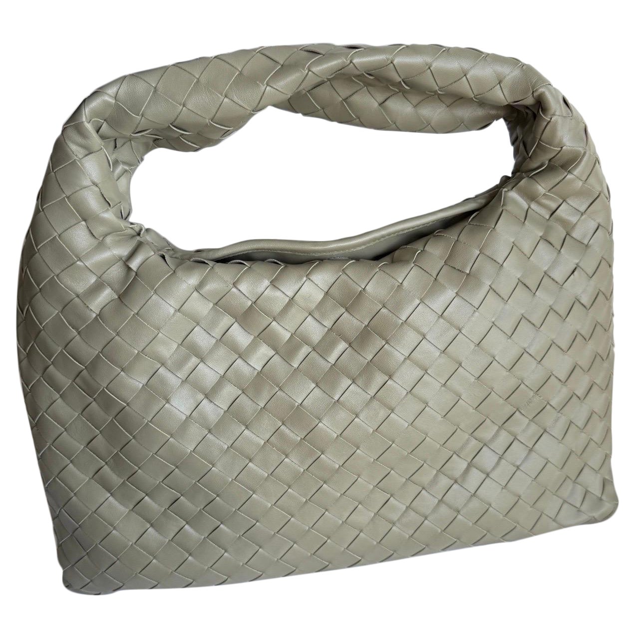 Bottega Veneta Hop Hobo Kleine Intrecciato Leder Travertin Grün 40cm im Angebot
